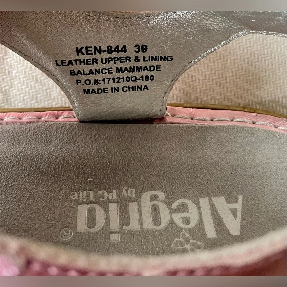 Alegria PG Lite Metallic Pink T- Strap Open Toe sandal women size 39/ 8.5. - Picture 6 of 7